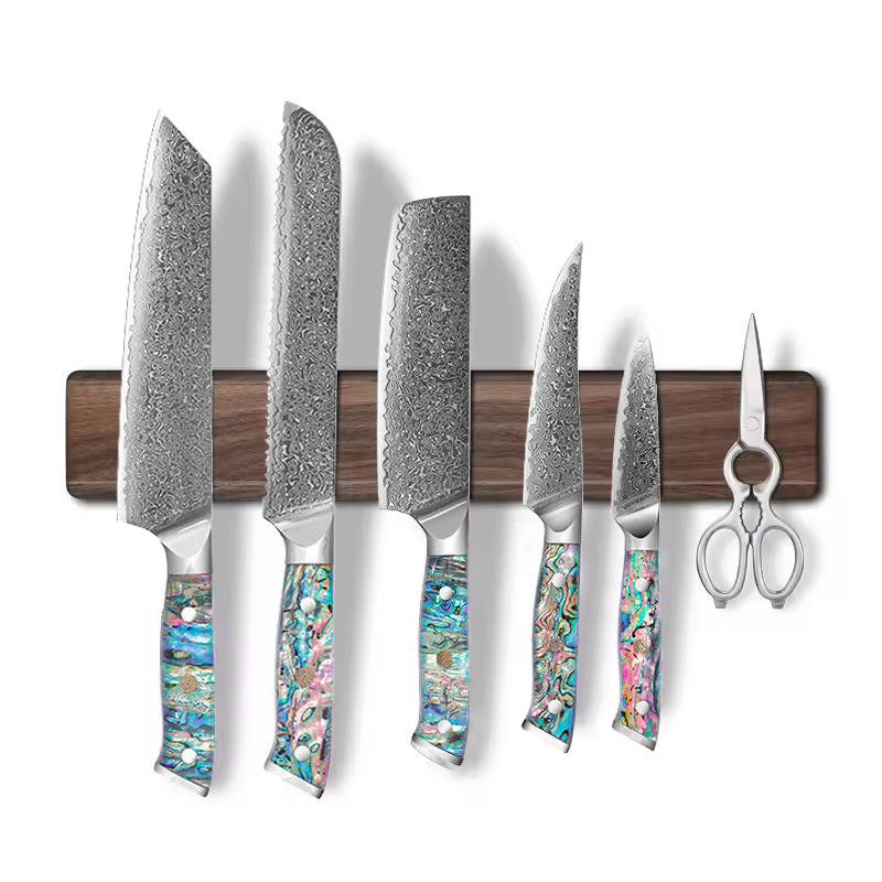 Magnetic Knife Strip - Suporte Magnético Forte de Madeira Nogueira
