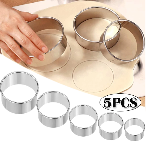 Kitchen Gadgets Cutting Tools - 5 pçs redondo de aço inoxidável