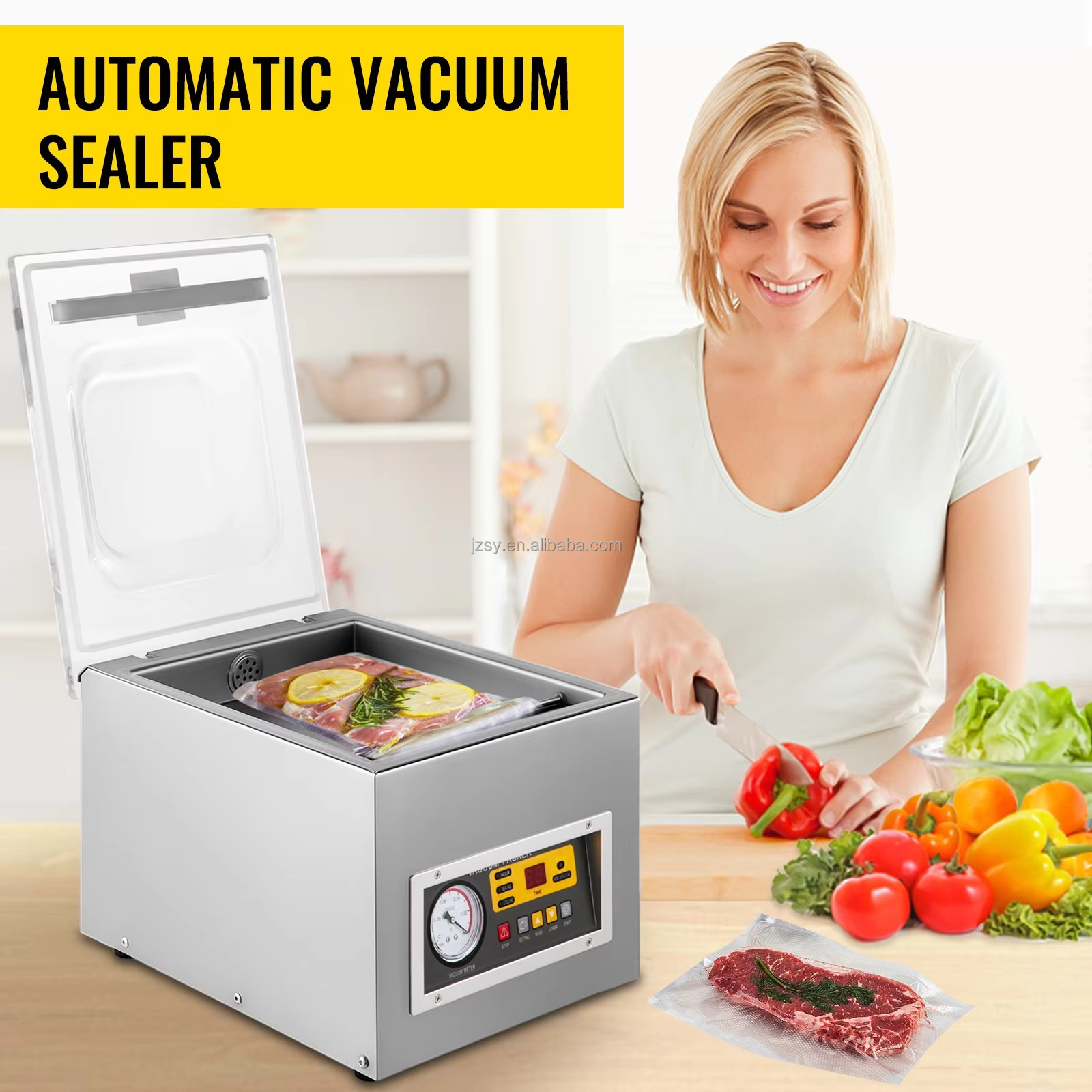 Máquina de embalagem a vácuo c - Food Vacuum Sealer avaliação e preço